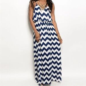 *Clearance* Cals Navy Striped Dress